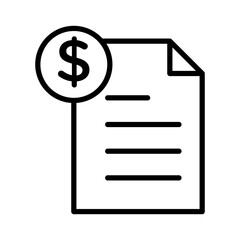 Invoice document icon linear logo mark in black and white