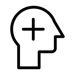 Mental Health icon linear logo mark in black and white