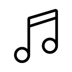 Music icon linear logo mark in black and white