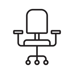 Office chair icon linear logo mark in black and white