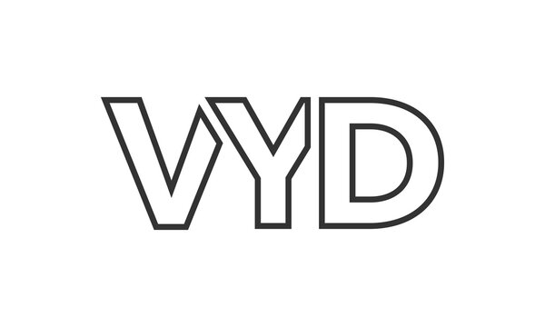 VYD logo design template with strong and modern bold text. Initial based vector logotype featuring simple and minimal typography. Trendy company identity.