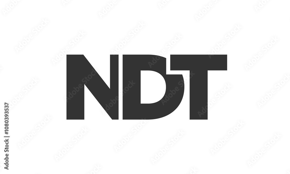 Fototapete NDT logo design template with strong and modern bold text. Initial based vector logotype featuring simple and minimal typography. Trendy company identity.