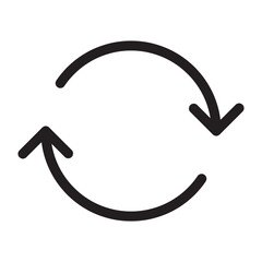 Refresh icon linear logo mark in black and white