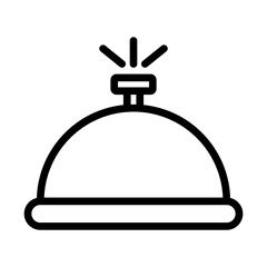 Fototapeta premium Service bell icon linear logo mark in black and white