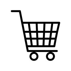 Shopping icon linear logo mark in black and white