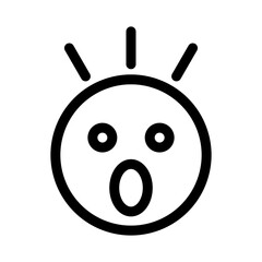 Shocked face icon linear logo mark in black and white