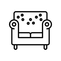 sofa icon linear logo mark in black and white