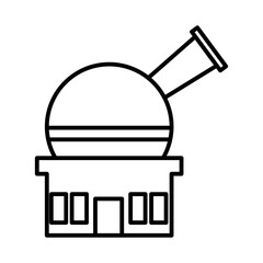 Space observatory icon linear logo mark in black and white