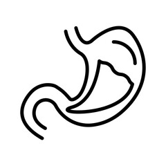 Stomach icon linear logo mark in black and white