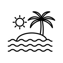 Obraz premium Summer holiday icon linear logo mark in black and white