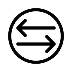 Swap icon linear logo mark in black and white