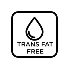 Trans fat free icon linear logo mark in black and white