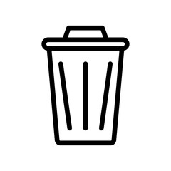 Trash icon linear logo mark in black and white