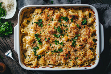 Vegan mac and cheese with cashew-based cheese sauce