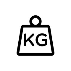 Weight kilogram icon linear logo mark in black and white