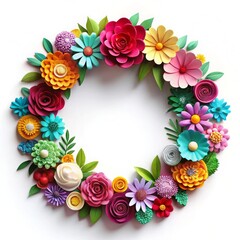 Obraz premium a colorful wreath with flowers and the word spring on it