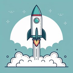 minimalist rocket start up background