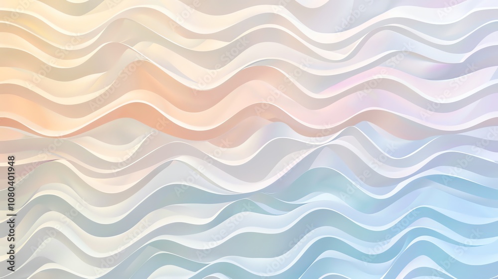 Wall mural a gradient background with soft pastel colors in a wavy pattern.