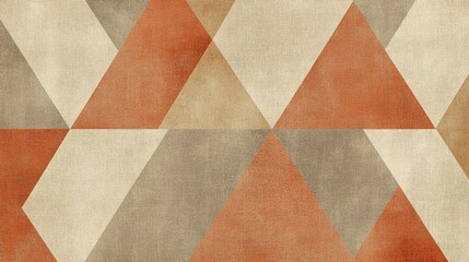 Warm-toned geometric boho wallpaper with triangles and soft shadows background