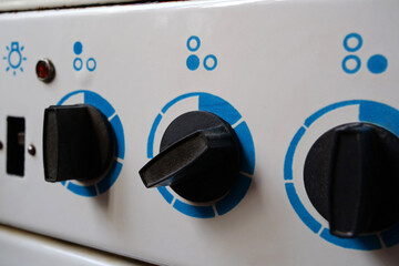Switches of burners of old Soviet kitchen electric stove