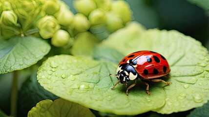 Fototapeta premium ladybug on a leaf