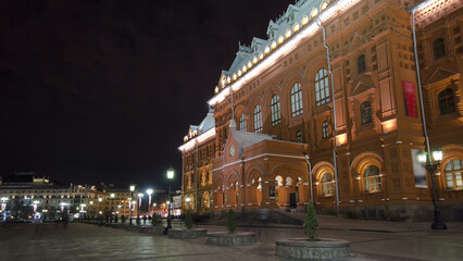 Fototapeta premium Museum of the Patriotic War of 1812 at the Red Square of Russia in Moscow timelapse hyperlapse