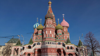 St. Basils cathedral timelapse hyperlapse in Moscow, Russia