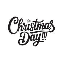 Joyful Christmas Day Calligraphy typography silhouette illustration