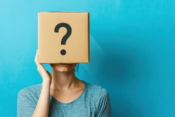 Mysterious Figure Holding Box with Question Mark