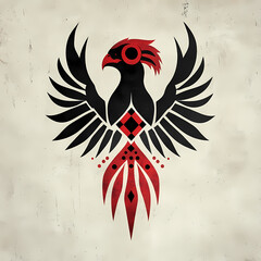 Simple tattoo, black art, tattoo style, small, tribal, red, sleek