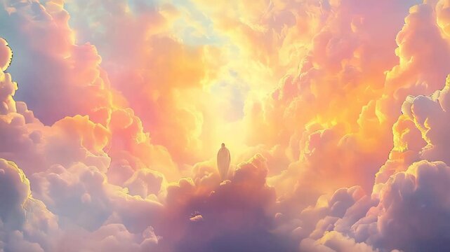 God in Heaven. Second Coming and Easter concept