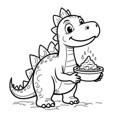 Obraz premium Cute And Adorable Dinosaur Coloring Page