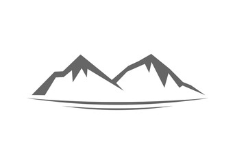 mountain and water logo template logo icon vector illustration	