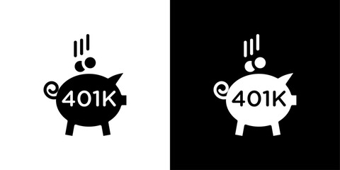 401k retirement savings icon linear logo isolated