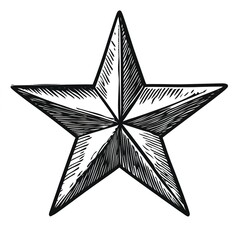 Obraz premium Vintage illustration of a simple five-pointed star, in a clip art style