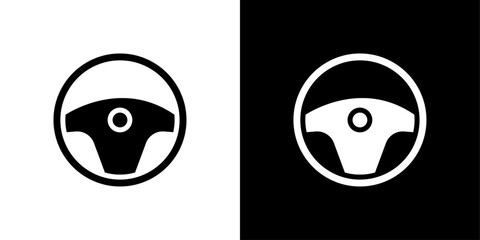 car Steering wheel icon linear logo isolated