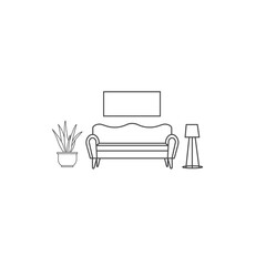 a drawing of a couch with a blanket on it and a lamp on the top.