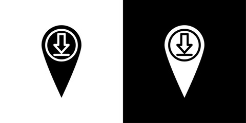 Download GPS map location icon linear logo isolated