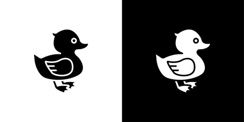 Duck icon linear logo isolated