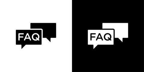 FAQ icon linear logo isolated