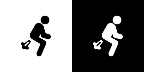 Farting icon linear logo isolated