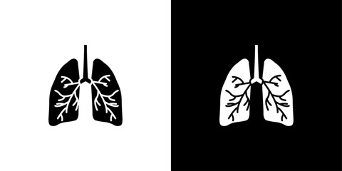 Human lungs icon linear logo isolated