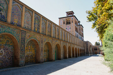 Fototapeta premium Shams-ol-Emareh is one of Tehran's oldest historic monuments, located within Golestan Palace, The Golestan Royal Palace Complex stands as one of the oldest groups of buildings in the Persian capital