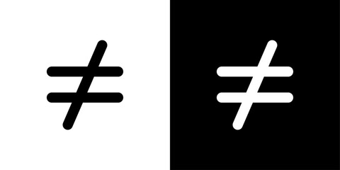 Inequality icon linear logo isolated