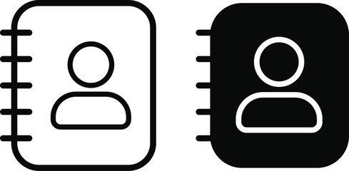 Address book icon set. phonebook icon symbol. Document sign.
