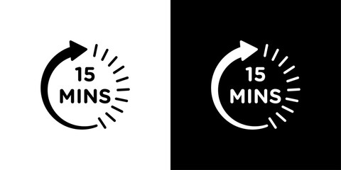 Minute timer icon linear logo isolated