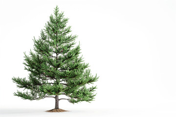 Fototapeta premium Single pine tree on white background