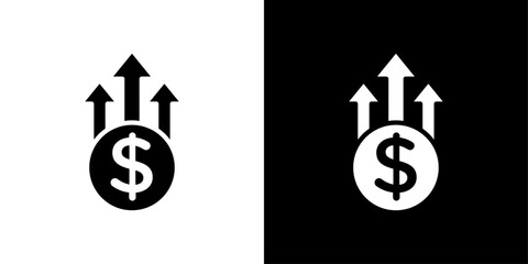 Money growing icon linear logo isolated