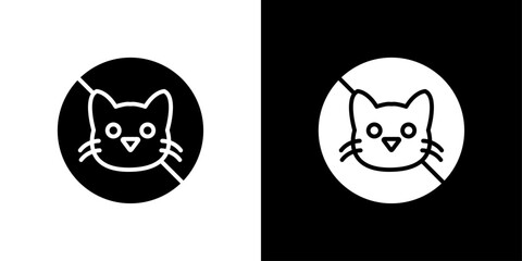 Obraz premium No cats allowed icon linear logo isolated