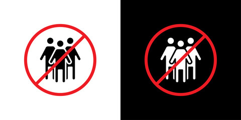 No gathering icon linear logo isolated